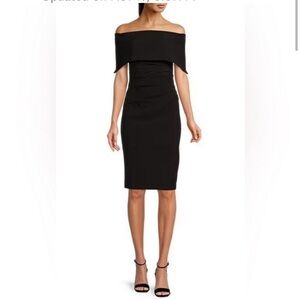 VINCE CAMUTO Black Sheath Off Shoulder Dress, NWT